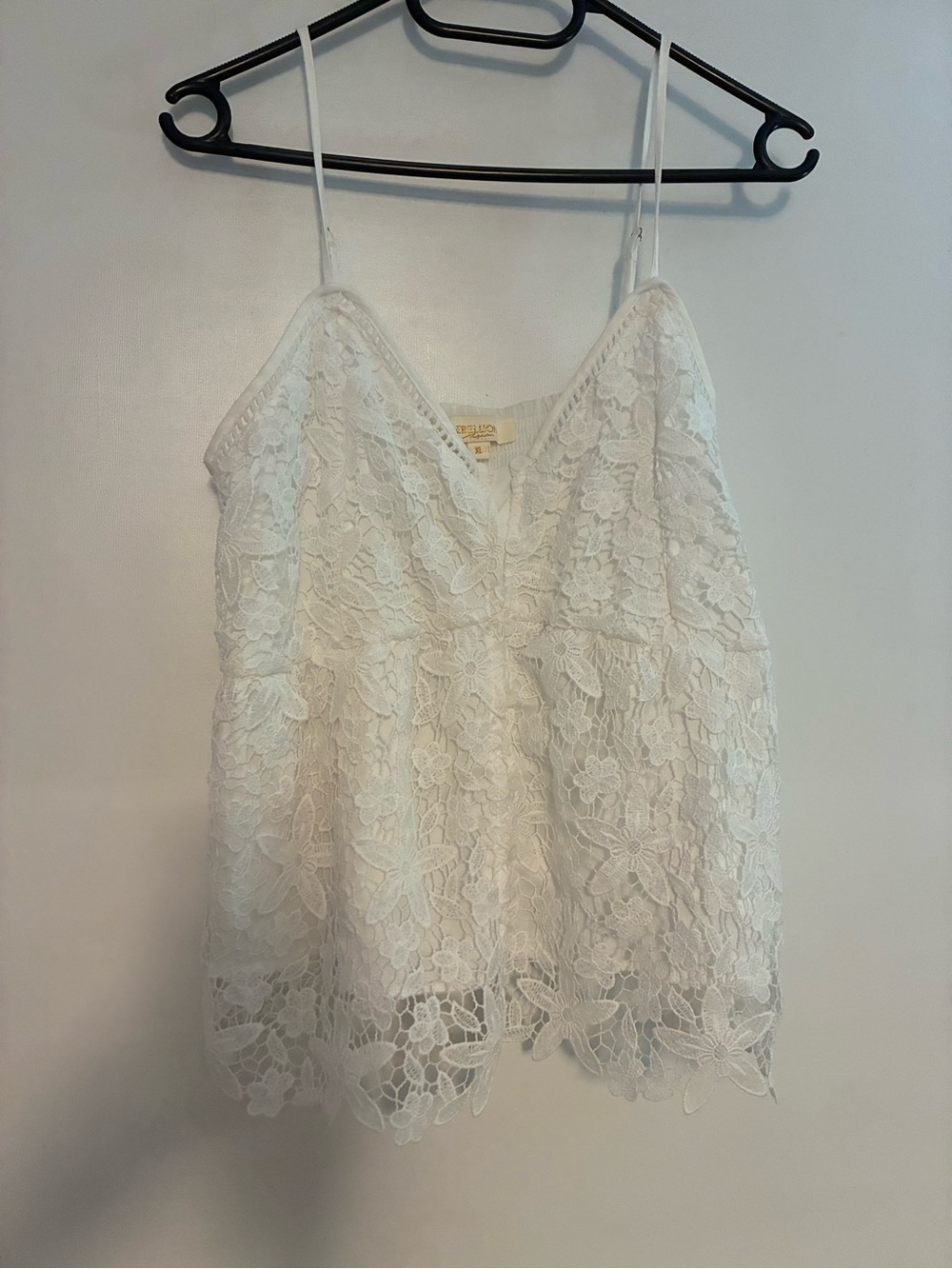 Rebellion White Floral Lace Tank Top